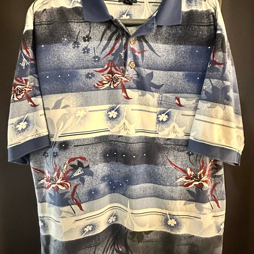 Tommy Bahama Multicolor Floral Polo Shirt Relaxed Fit.